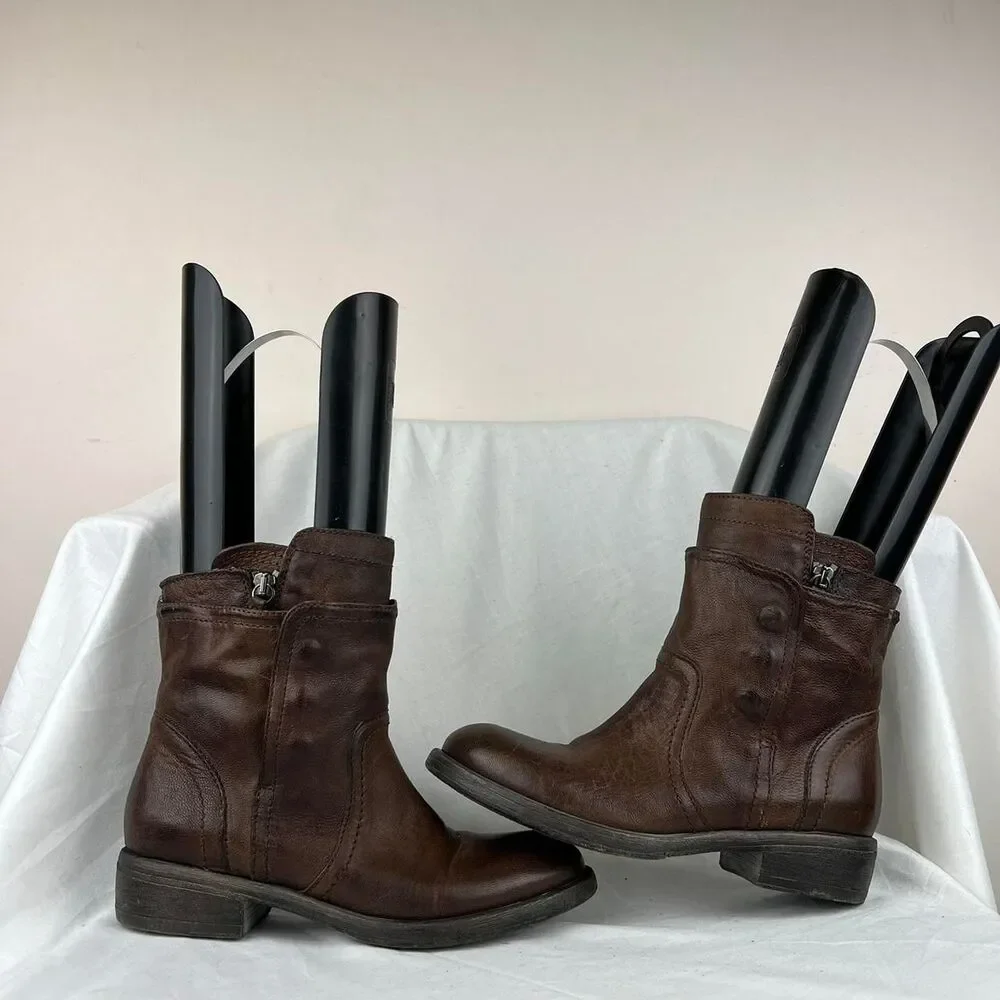 Vera Wang Ozita Moto Flex Leather Ankle Boot Size 7 M